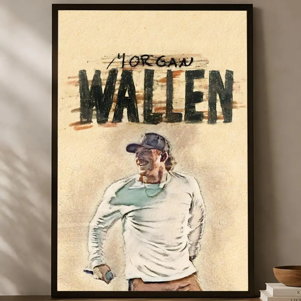 Morgan Wallen HD Wall Art Poster – Self-Stick Waterproof Decor Wall Art Poster Axl White01 50X70cmNoframe
