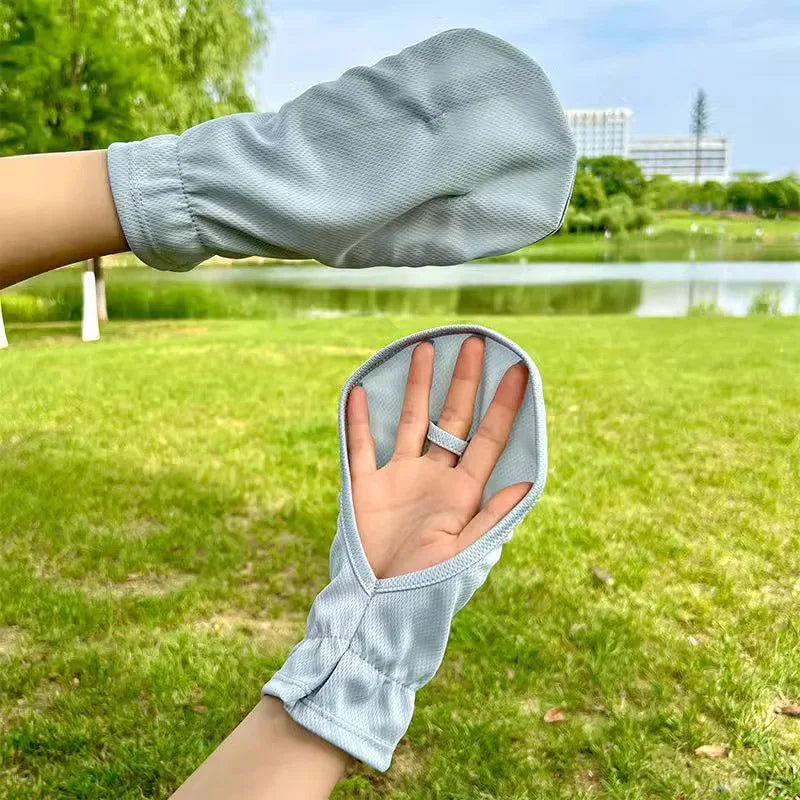 UV Protection Sunscreen Gloves – Breathable Cycling Gloves Sun Protection Gloves Axl Blue