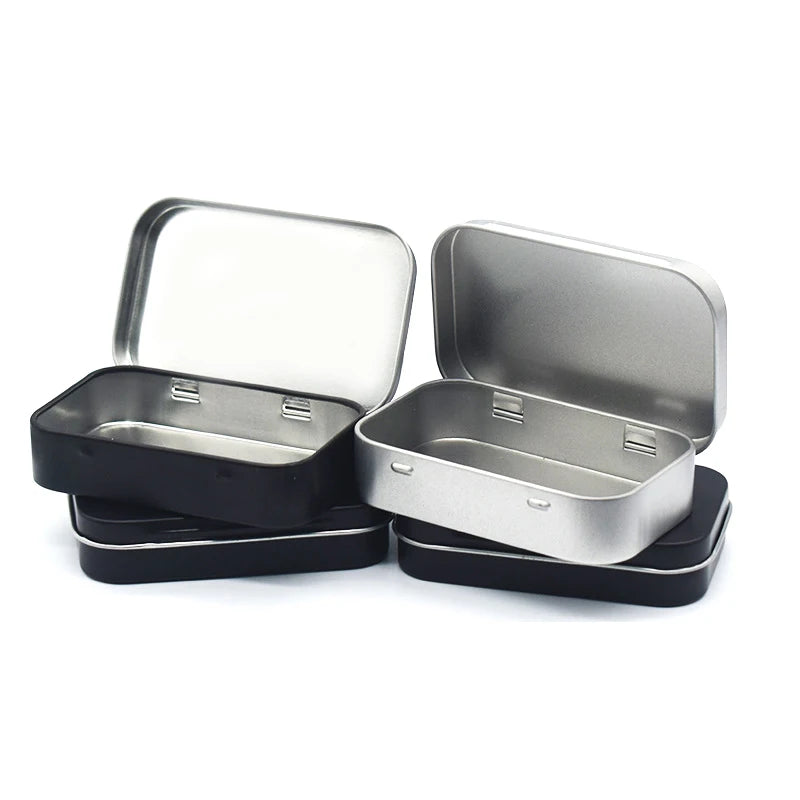 Mini Rectangular Tin Box – Hinged Lid Tinplate Storage Case Tin Storage Box Axl