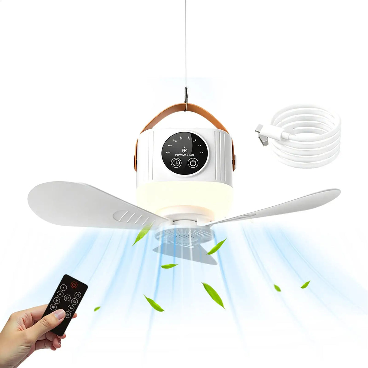 Rechargeable Hanging Ceiling Fan 7200mAh | Camping & Travel Portable Ceiling Fan Axl