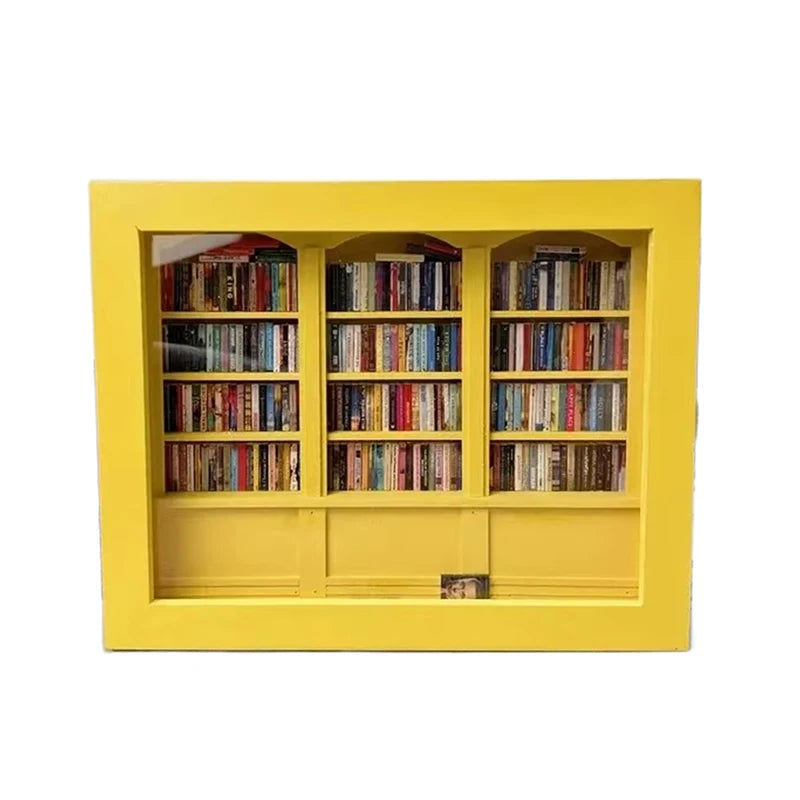 Miniature Wooden Bookshelf Ornament with 200 Mini Books Miniature Bookshelf Ornament Axl A5