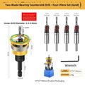 4 Flute Countersink Drill Bit – Adjustable Depth 1/4" Hex Shank Countersink Drill Bit Axl Gold China Mainland
