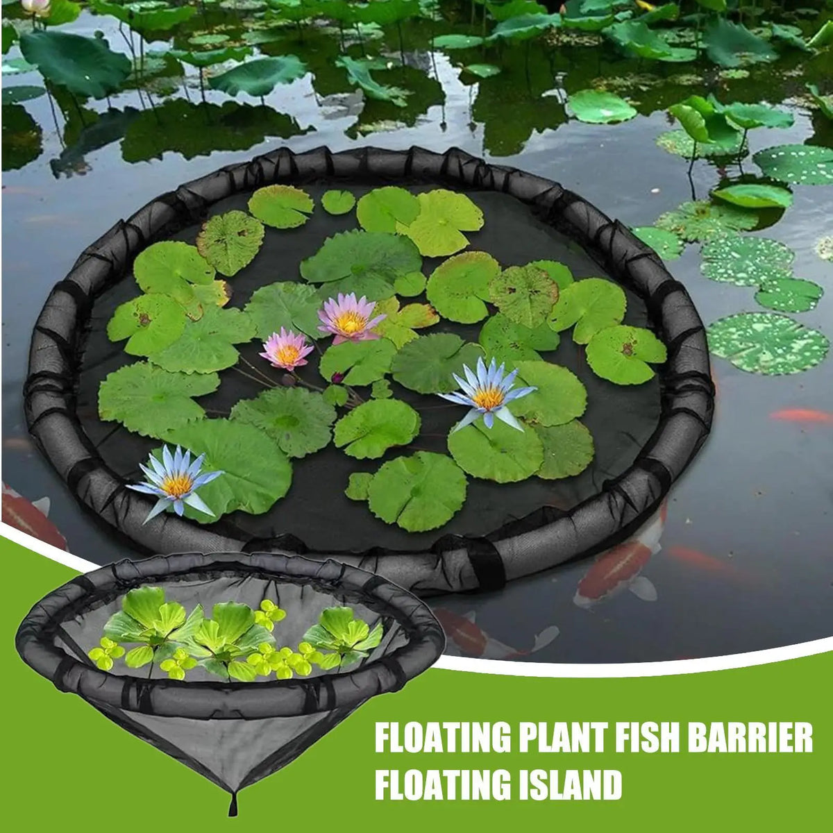 Floating Plant Barrier – Round Fine Mesh Fish Guard for Ponds Pond Plant Barrier Axl