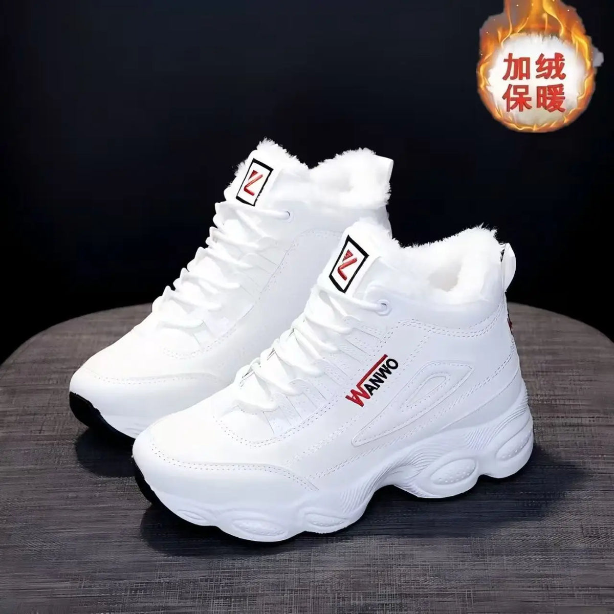 Women's Winter Velvet Snow Boots – Warm Flat Mid-Calf Lace-Up Women's Snow Boots Axl WHITE 40