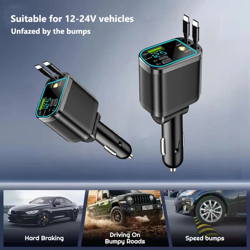 5-Port Car Charger – Super Fast Charging & Starry Light Multi-Port Car Charger Axl