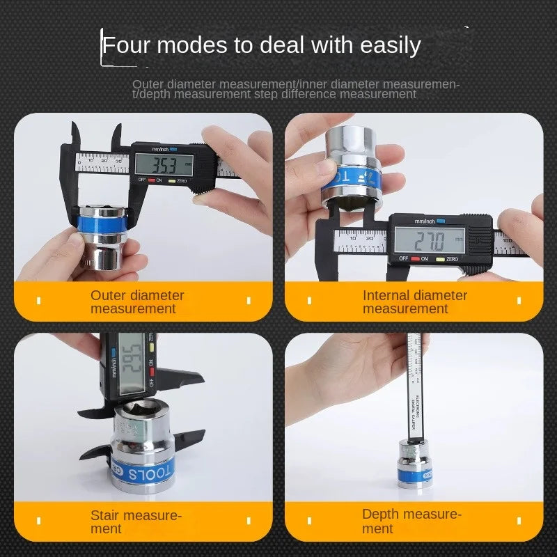 Digital Vernier Caliper 100mm/150mm – Carbon Fiber Gauge Tool Digital Caliper Axl