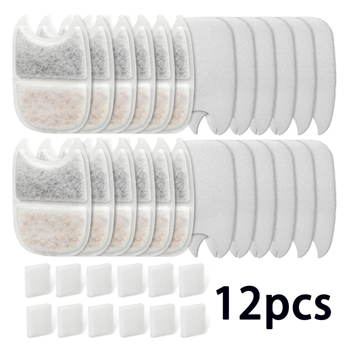 KEMORELA Pet Fountain Filter Sponges – 6 to 24 PCS Replacement Fountain Filter Sponge Axl 12PCS No plug