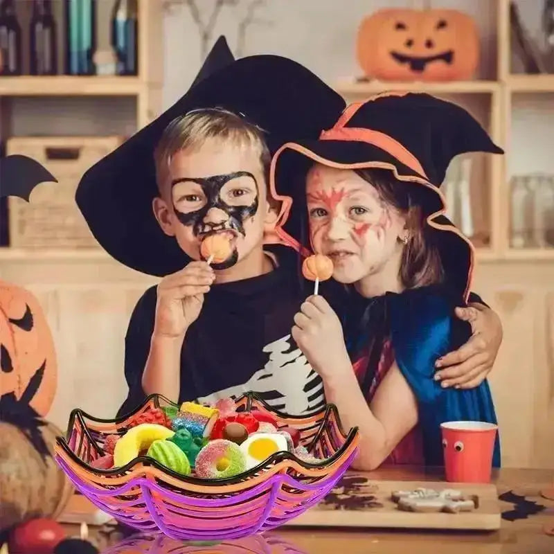 Halloween Spider Web Candy Bowl & Fruit Drain Basket Halloween Candy Bowl Axl