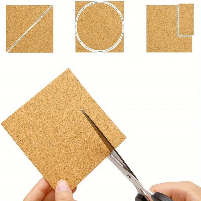 50-Pack Square Self-Adhesive Cork Pads 90mm Anti-Slip Stickers Cork Adhesive Pads Axl