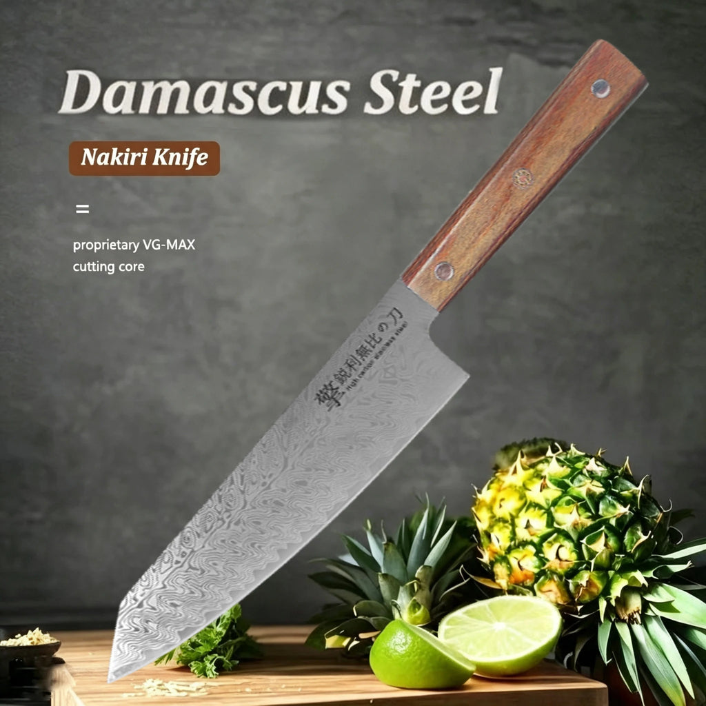 8-Inch Damascus Steel Japanese Chef's Knife – Wood Handle Damascus Chef's Knife Axl Kitchen knife