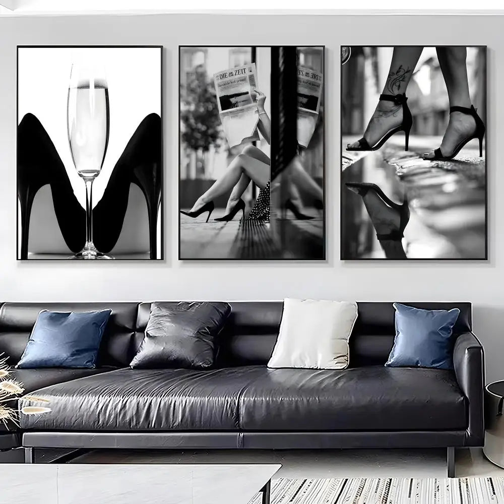 Black & White Women Figure Modern Wall Art Poster Sticker Wall Art Poster Axl