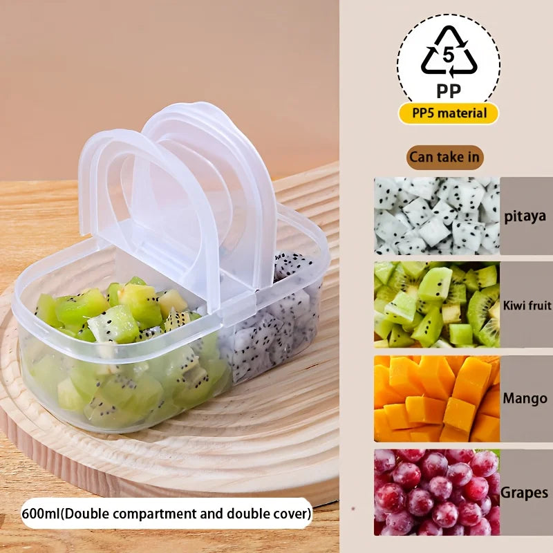 Dual Compartment Food Storage Container & Spice Organizer Food Storage Container Axl transparent -1pc