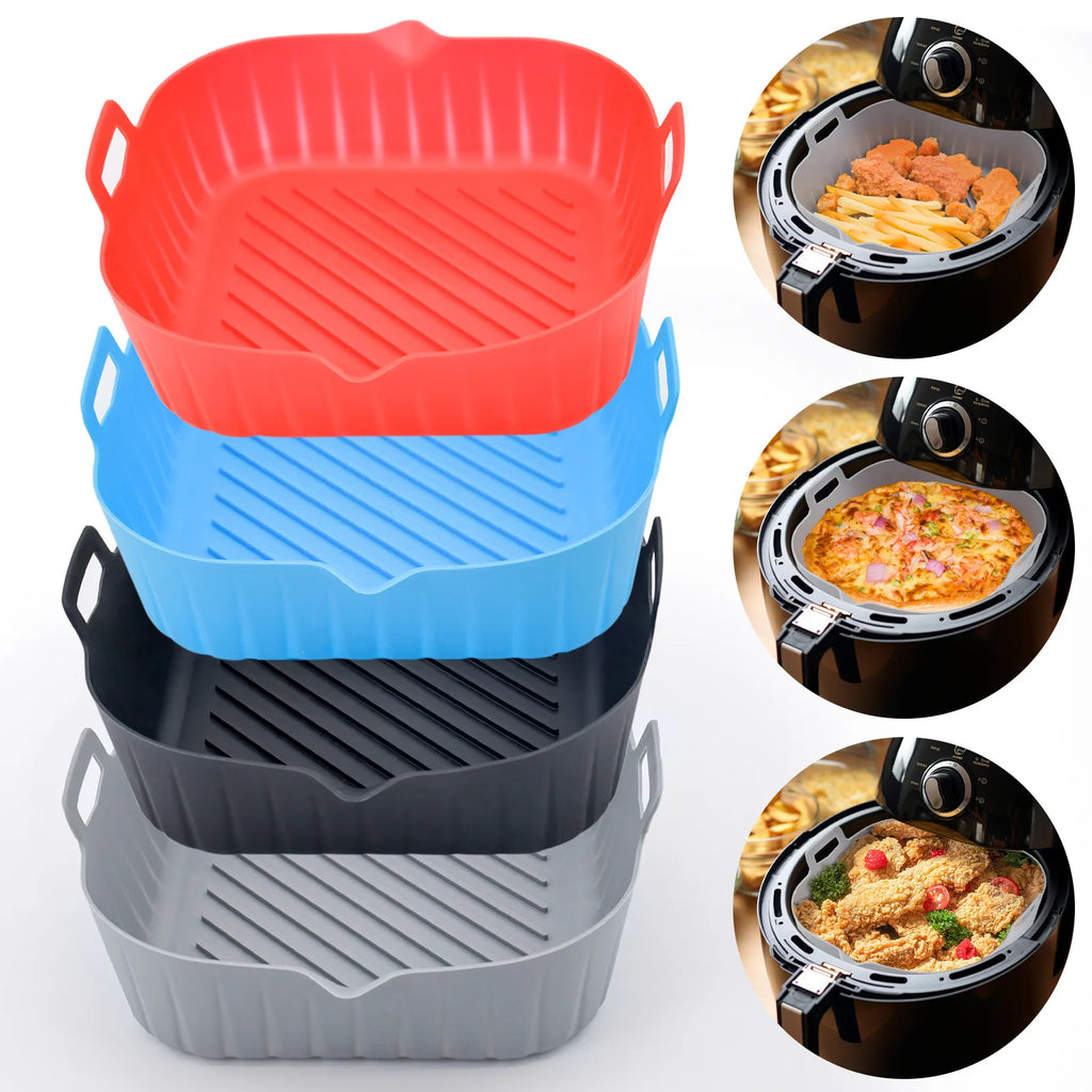 Reusable Silicone Air Fryer Liner Square Baking Tray Mat Silicone Baking Mat Axl