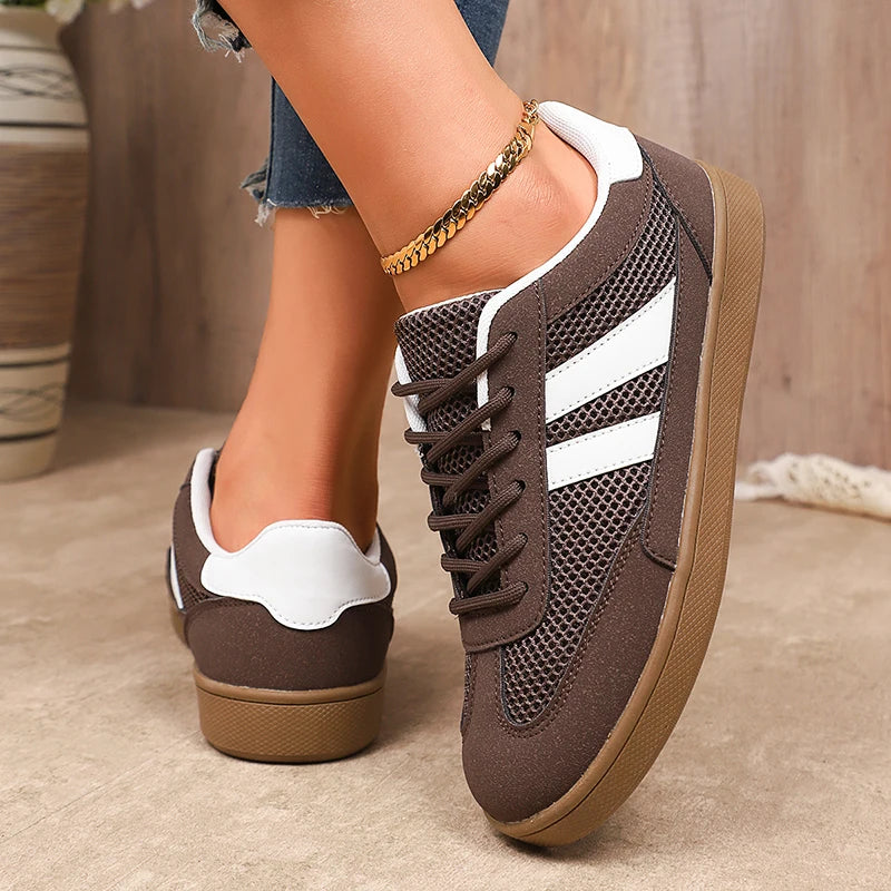 Women's Lace-Up Casual Sneakers – Soft Sole Non-Slip Flats Women's Casual Sneakers Axl