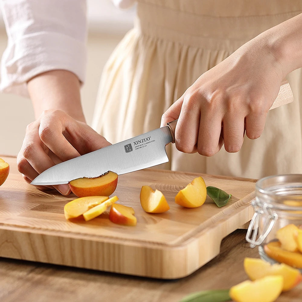XINZUO 5.28" Aogami No.2 Steel Utility Knife – Maple Buffalo Horn Utility Knife Axl