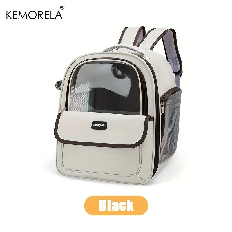 KEMORELA Large Transparent Capsule Pet Backpack – Cats & Dogs Pet Carrier Backpack Axl Black