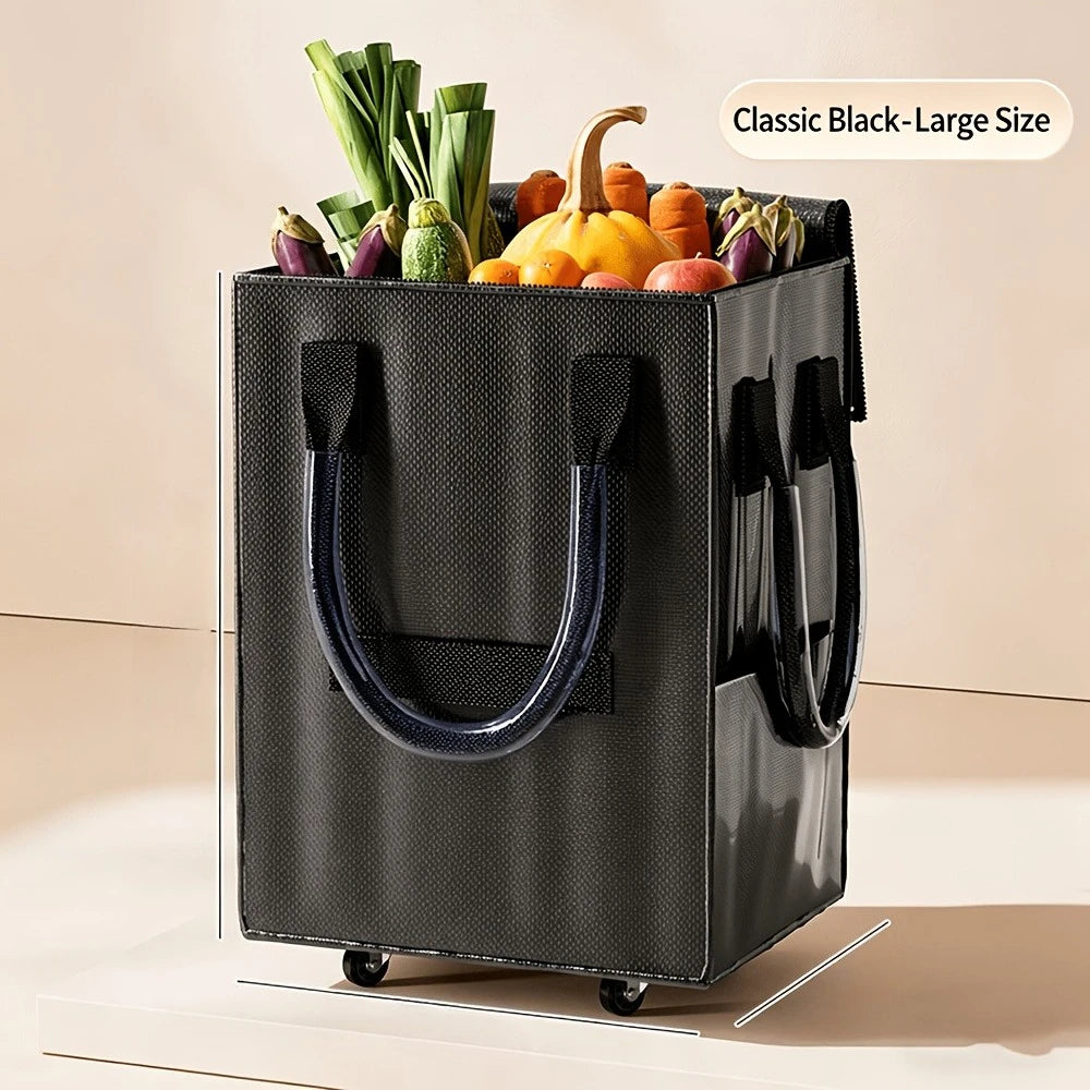 Rolling Grocery Shopping Tote – Large Canvas Wheel Bag Rolling Shopping Tote Axl