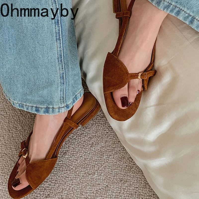 Women's Vintage Flat Sandals – Open Toe Beach & Casual Shoes Women's Flat Sandals Axl