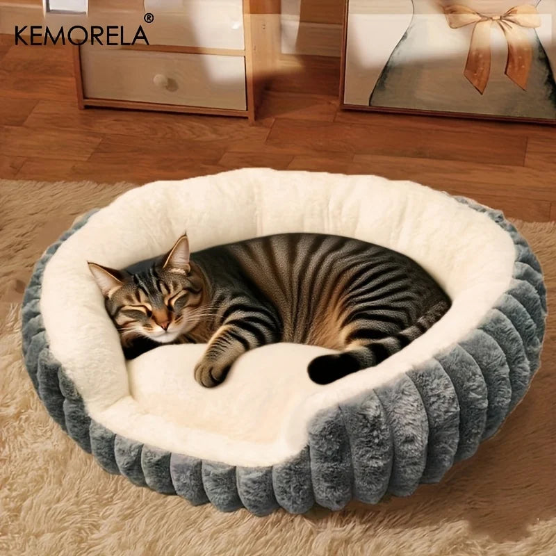 KEMORELA Jumbo Plush Cat & Dog Bed – Washable Sofa with Backrest Plush Pet Bed Axl