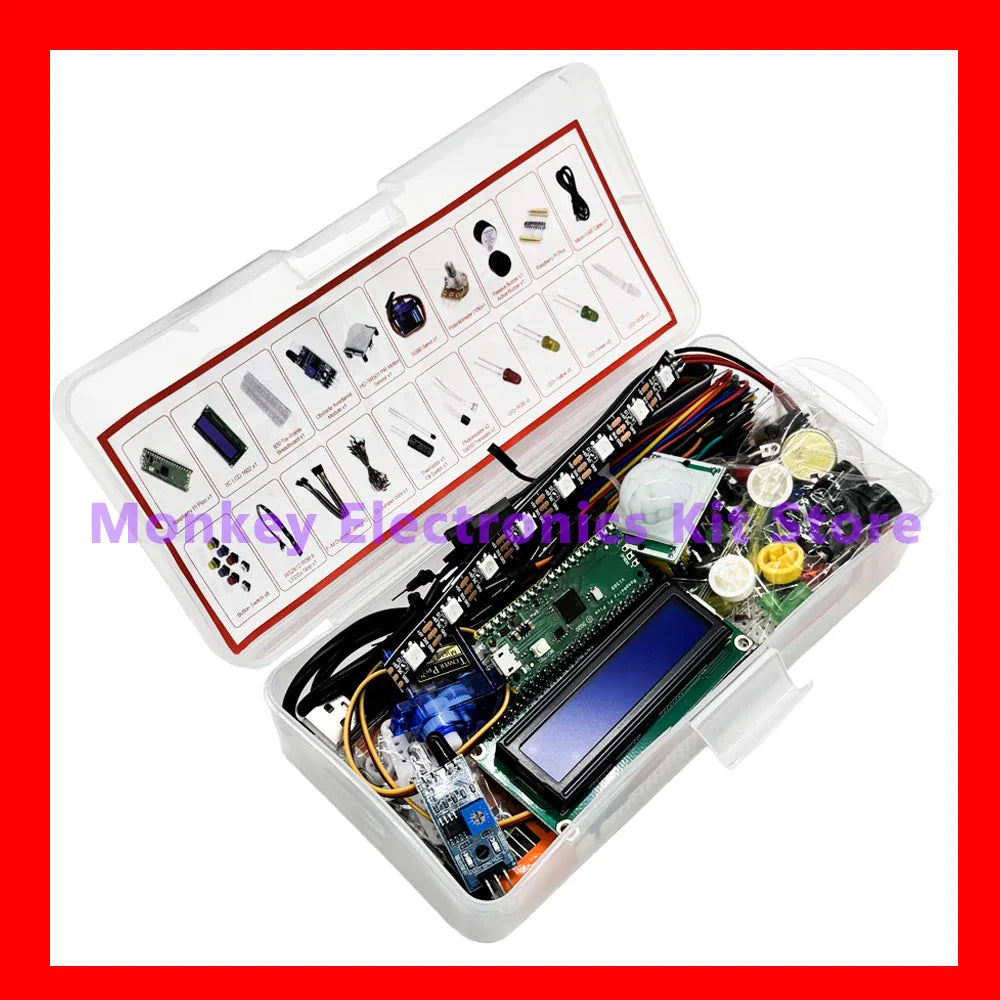 Raspberry Pi Pico RP2040 Starter Kit with LCD1602 Display Microcontroller Starter Kit Axl