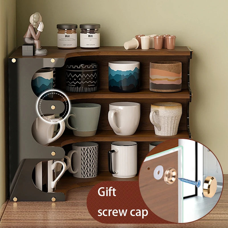 Nordic 3-Tier Corner Storage Shelf – Wood Desk Organizer Rack Corner Storage Shelf Axl