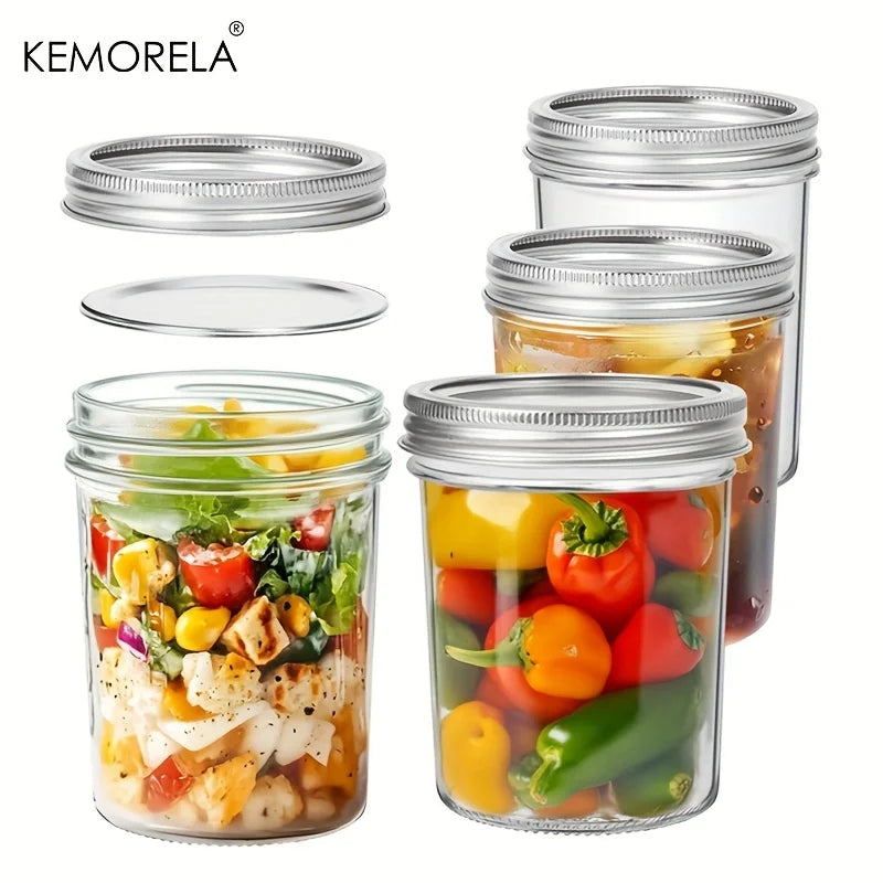 KEMORELA 350ml Glass Mason Jars with Lids – 4 Pack Canning Set Glass Canning Jars Axl 4PCS