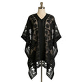 Lace Mesh Beach Cover Up – Bohemian Shawl Plus Size Women Swimsuit Cover Up Axl Black One Size