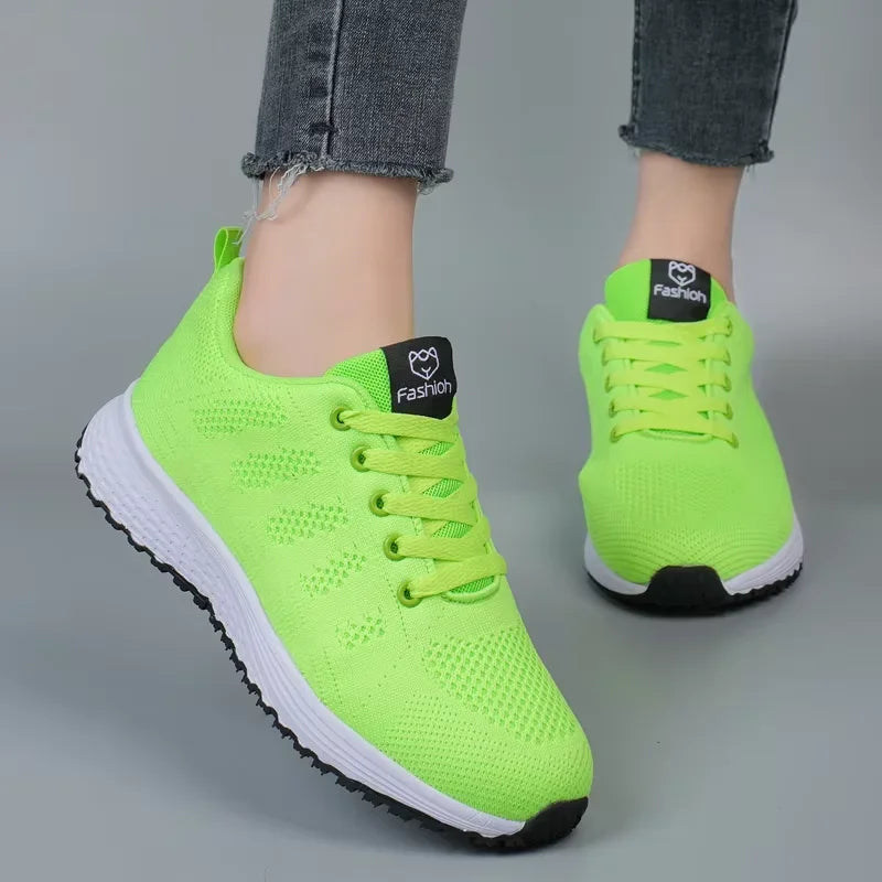 AZGB Women's Breathable Mesh Lace-Up Sports Sneakers Women's Mesh Sneakers Axl