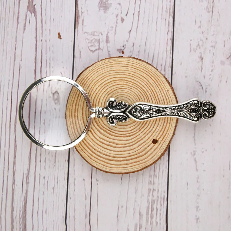 Vintage Metal Handle Handheld Magnifying Glass – Portable Loupe Handheld Magnifying Glass Axl silver