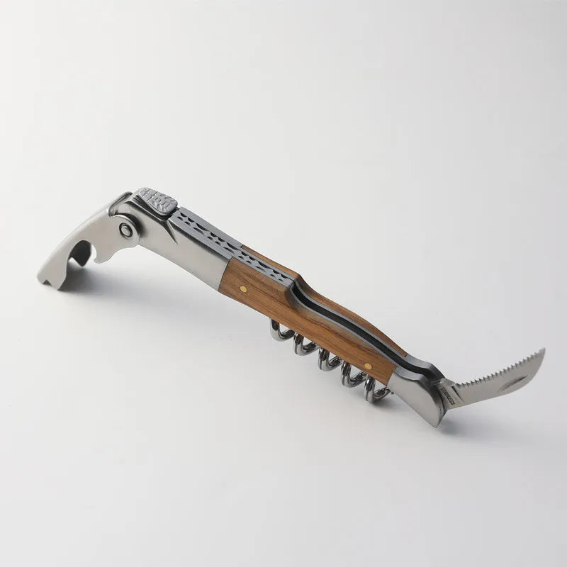 Laguiole Wine Corkscrew – Olive Wood Handle Bottle Opener Wine Corkscrew Axl Olive wood Corkscrew
