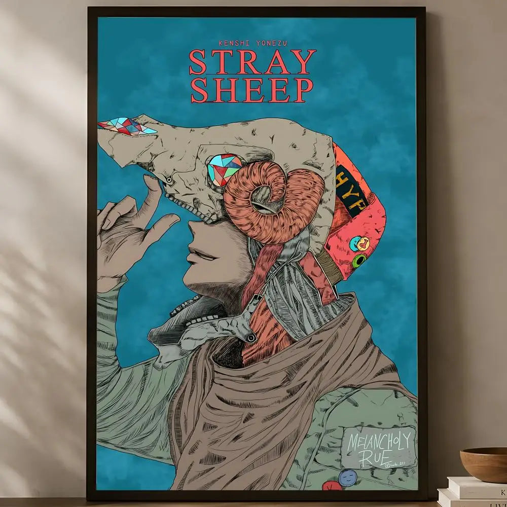 Yonezu Kenshi HD Wall Poster – Self-Stick Waterproof Home Decor Wall Art Poster Axl White07 60X90cmNoframe