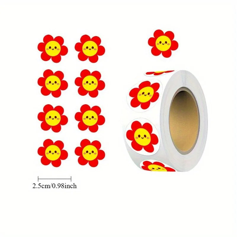 5-Roll Flower Reward Stickers for Kids – Classroom & Crafts Reward Sticker Rolls Axl