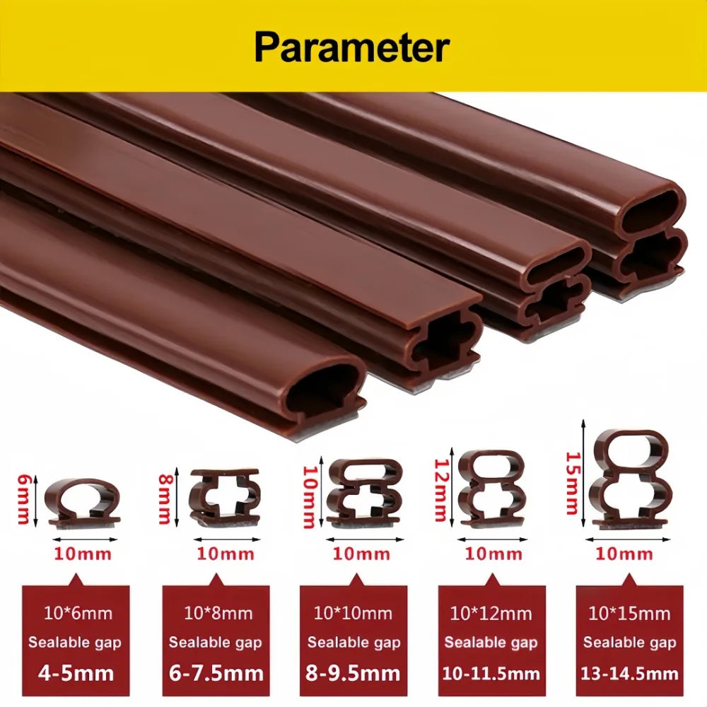 Self-Adhesive I-Shape Door & Window Sealing Strip 2/6/10M Door Weather Seal Axl