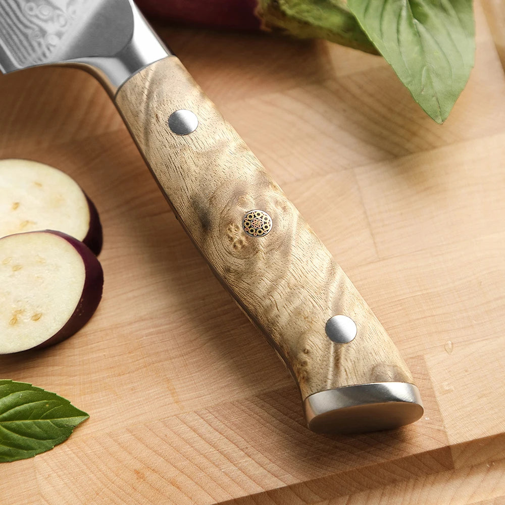 XINZUO 5.8" Damascus Bunka Chef Knife – 67-Layer Steel Damascus Chef Knife Axl