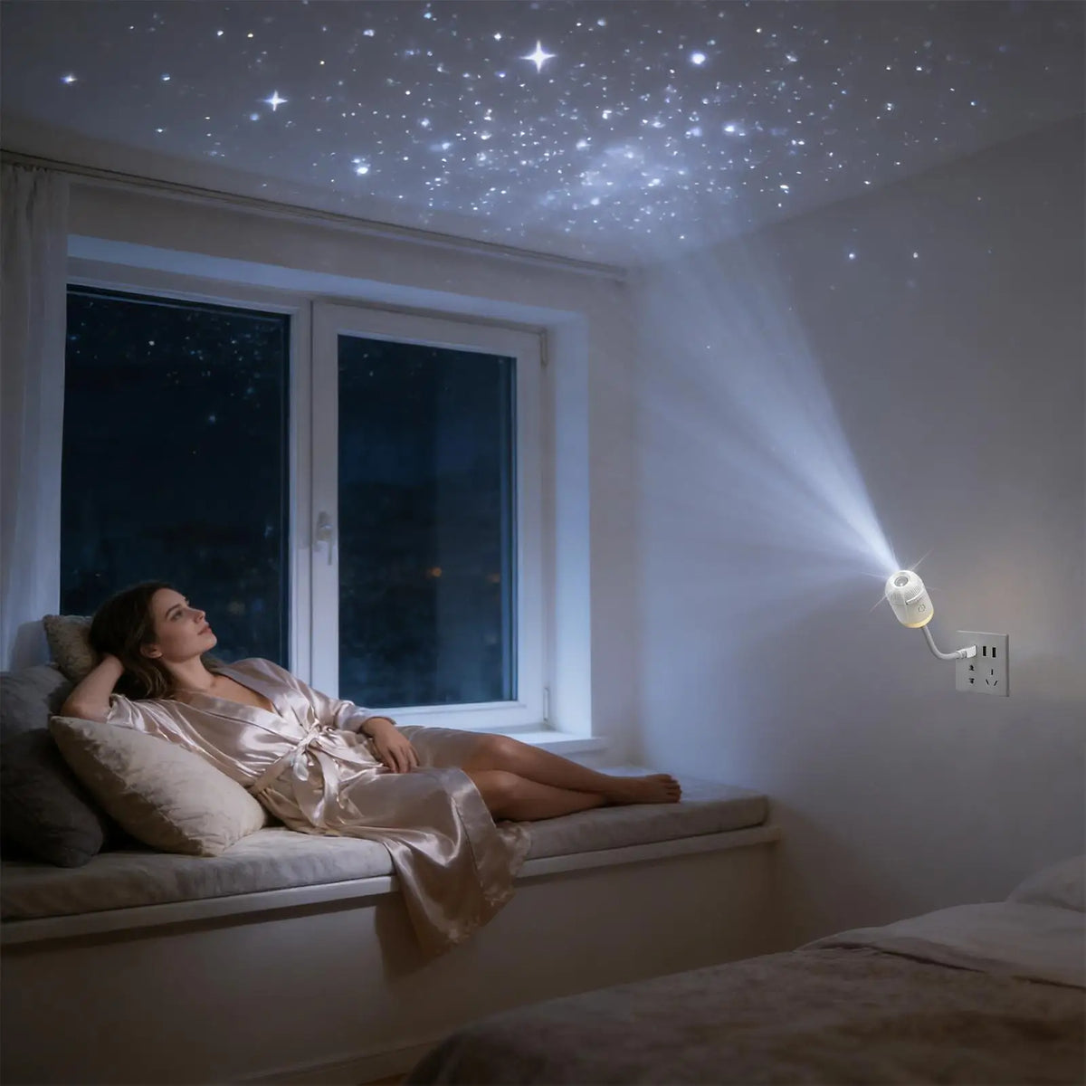 2-in-1 Projector Night Light | 360° Rotation & 5 Film Slides Projector Night Light Axl