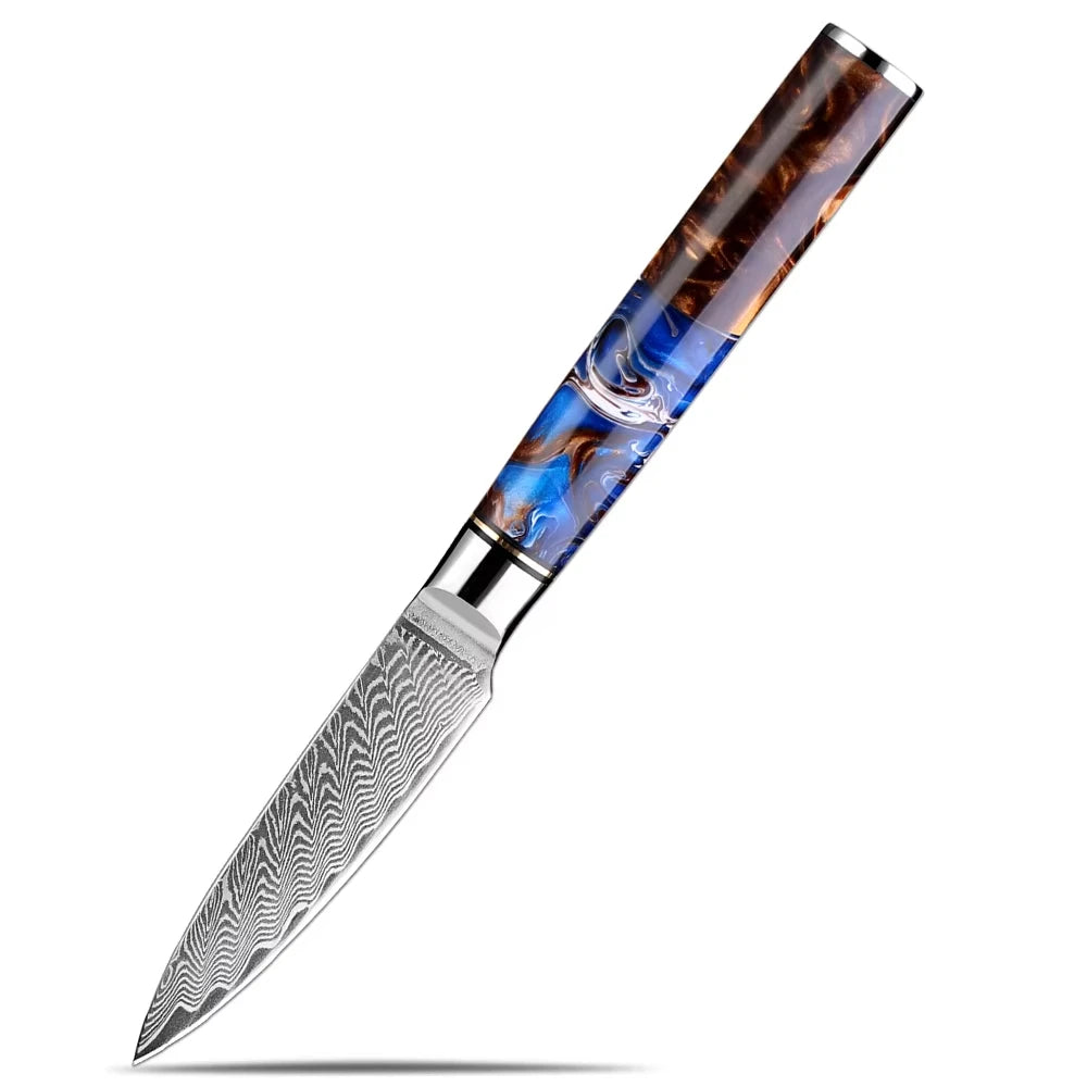 XITUO Damascus Steel Chef Knife Set | VG10 Japanese Kitchen Knives Damascus Knife Set Axl Paring knife