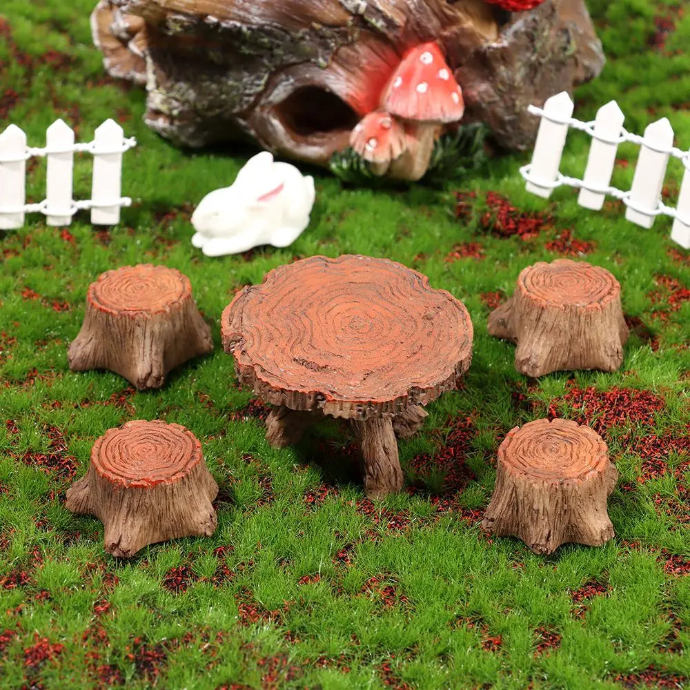 Miniature Fairy Garden Figurines – Bench, Chair & Table Set Garden Figurine Set Axl