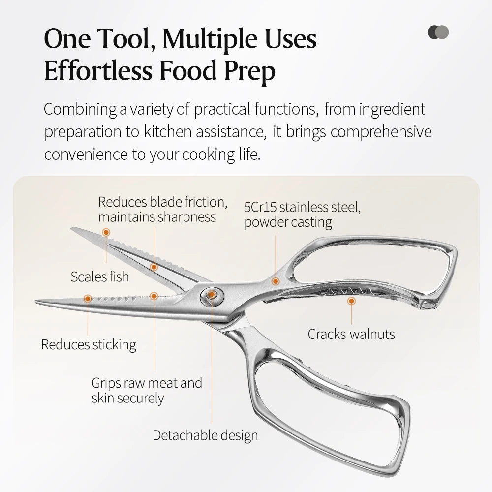 XINZUO Stainless Steel Kitchen Shears – Ergonomic Grip Scissors Kitchen Shears Axl