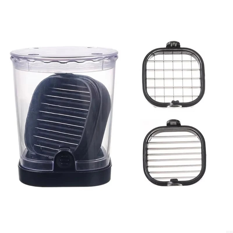 KEMORELA 2-in-1 Fruit & Vegetable Slicer Cup | Dicer & Storage Vegetable Slicer Cup Axl Black