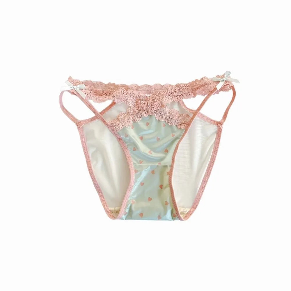 Women's Low Waist Lace Mesh Briefs – Cotton Crotch Underwear Women's Briefs Axl