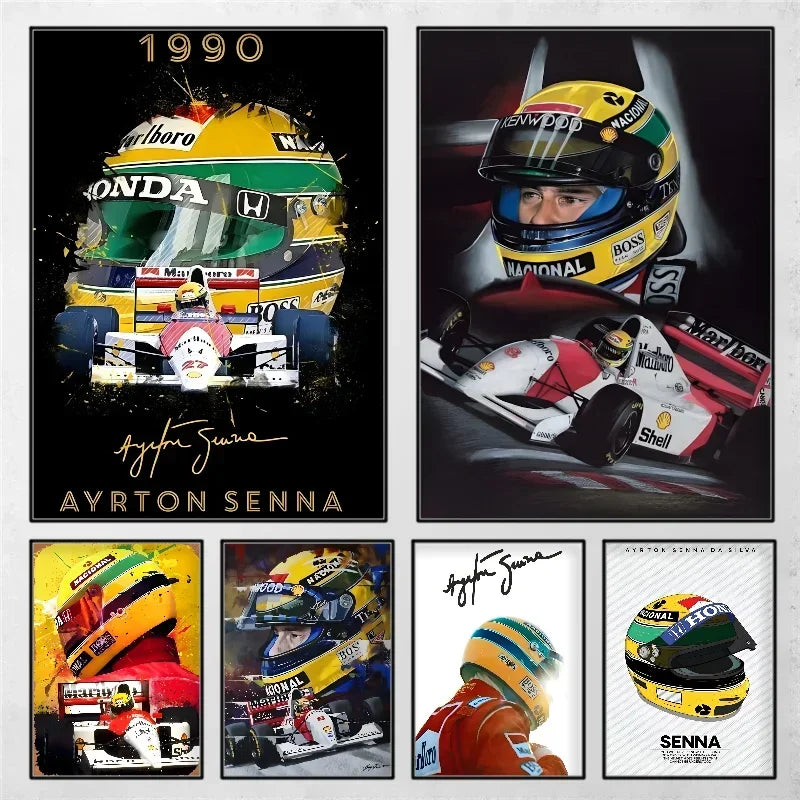 Senna F1 Helmet World Champion Poster – Wall Art Sticker Wall Art Poster Axl