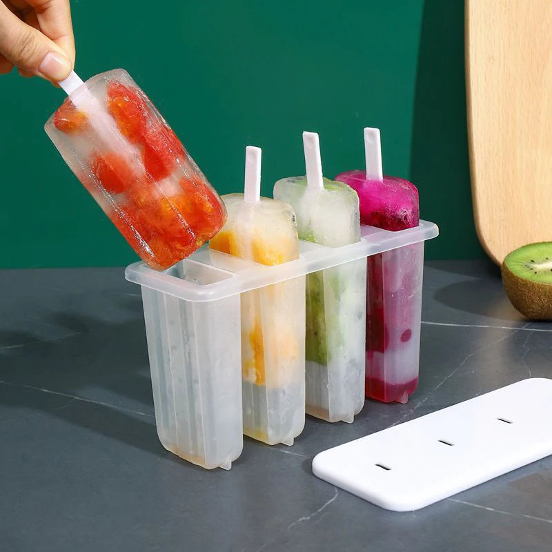 4-Cell DIY Popsicle Mold – Ice Cream & Ice Lolly Maker Popsicle Mold Axl