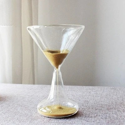 Wine Glass Hourglass – 5 Minute Glass Sand Timer Desk Decor Decorative Hourglass Axl gold 5min