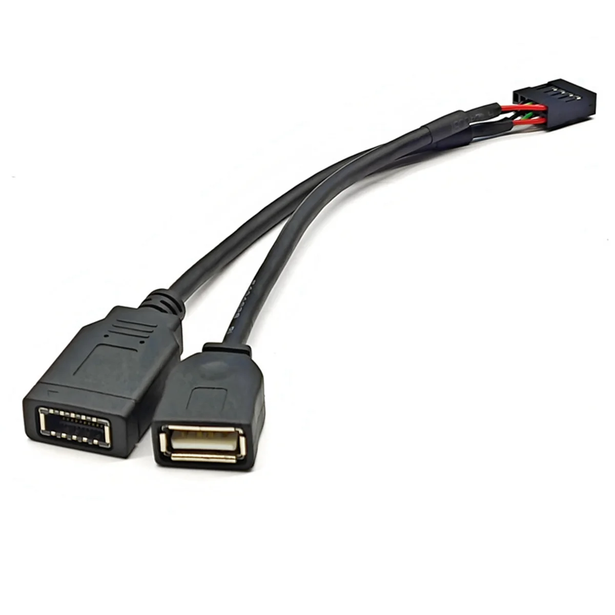 USB 9-Pin to Type-E Key-A & USB-A Front Panel Adapter Cable USB Adapter Cable Axl