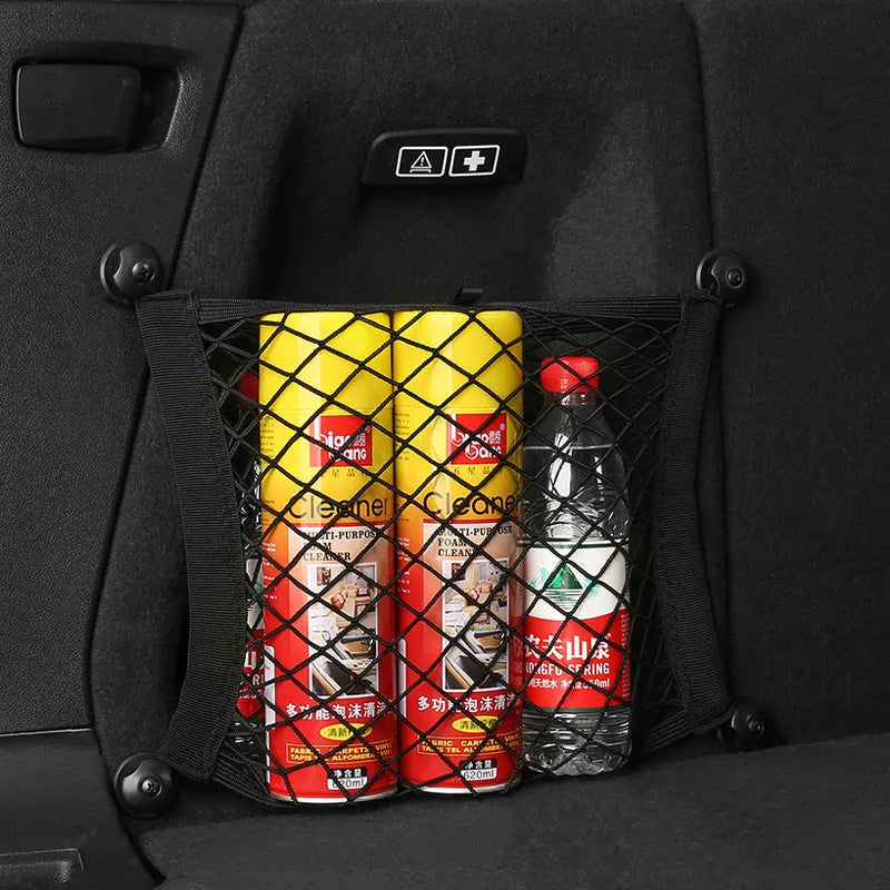 Car Trunk Mesh Organizer – Universal Seat Back Storage Net Car Trunk Organizer Axl