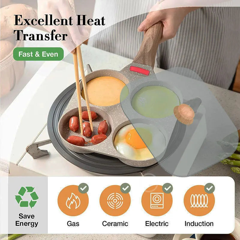 Nonstick 4-Cup Tamagoyaki Egg Pan – Gas & Induction Nonstick Egg Pan Axl
