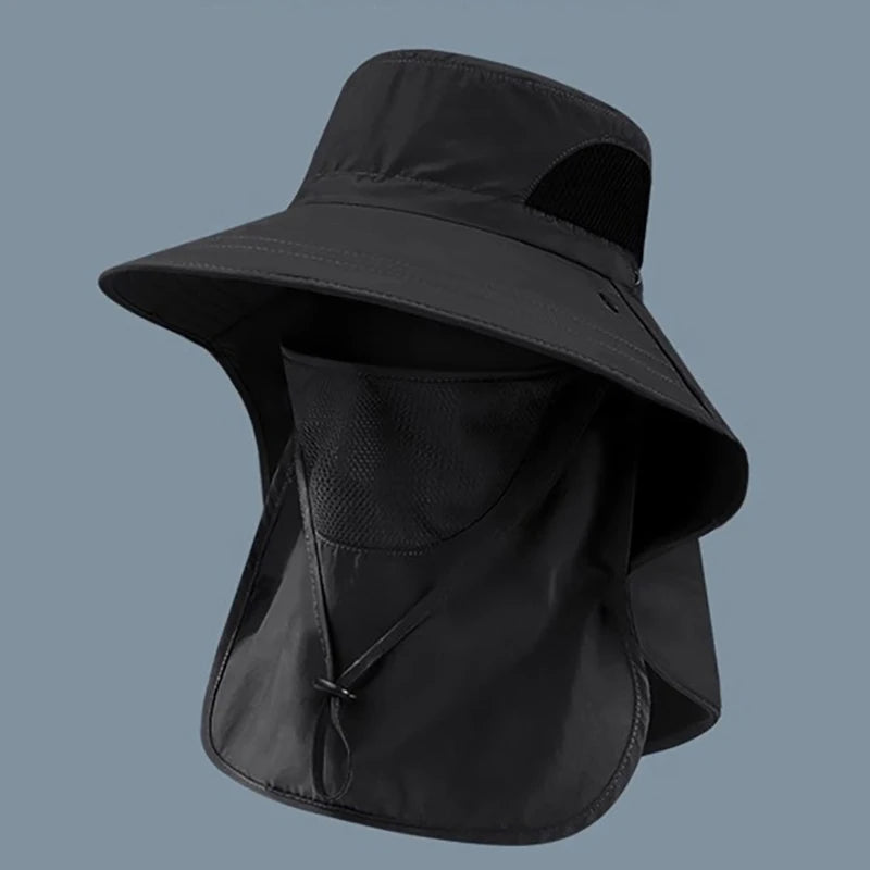 UV Sun Hat with Neck Flap – Outdoor Fishing Bucket Cap Outdoor Sun Hat Axl Black