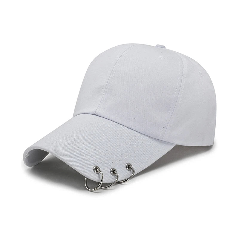 Hip Hop Unisex Snapback Cap – Ring Circle Adjustable Dad Hat Snapback Baseball Cap Axl White
