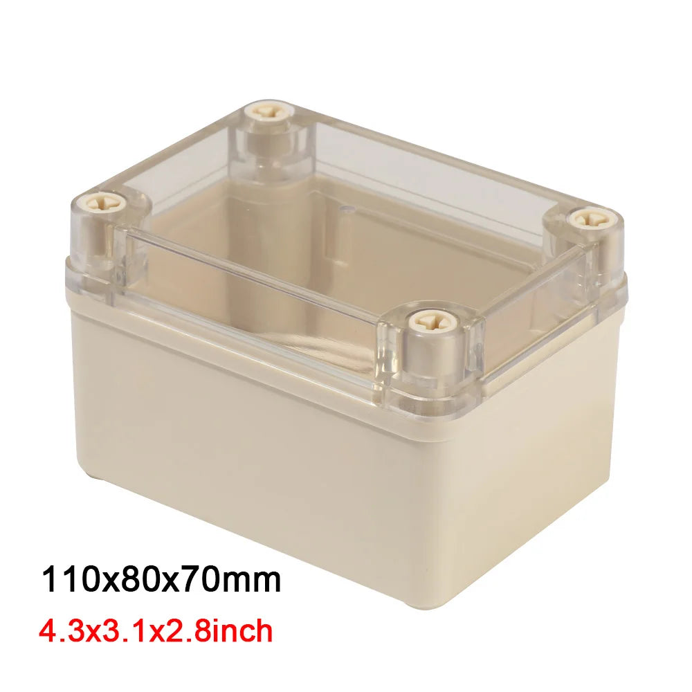 IP65 Waterproof ABS Junction Box – Transparent Cover Enclosure Electrical Enclosure Box Axl 110x80x70mm