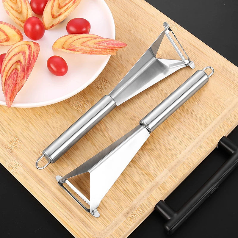 Triangle Fruit Carving Knife – Stainless Steel Peeler & Cutter Fruit Carving Knife Axl